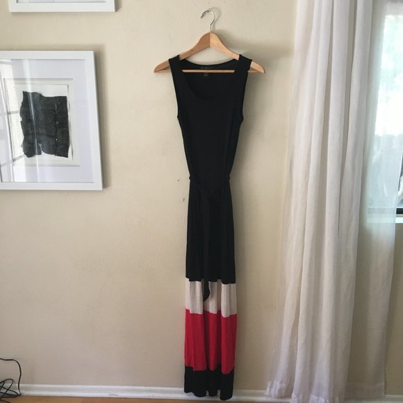 *Buy One Get One Free! Black, Tan and Pink Jersey Maxi Dress - Picture 2 of 6